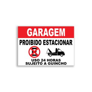 Placa de Sinalização em PVC Informativa para Garagem